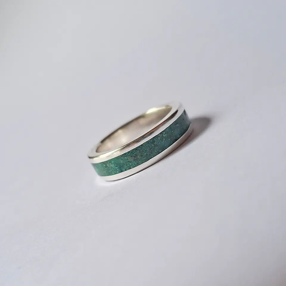 Anillo de plata y crisocola 2