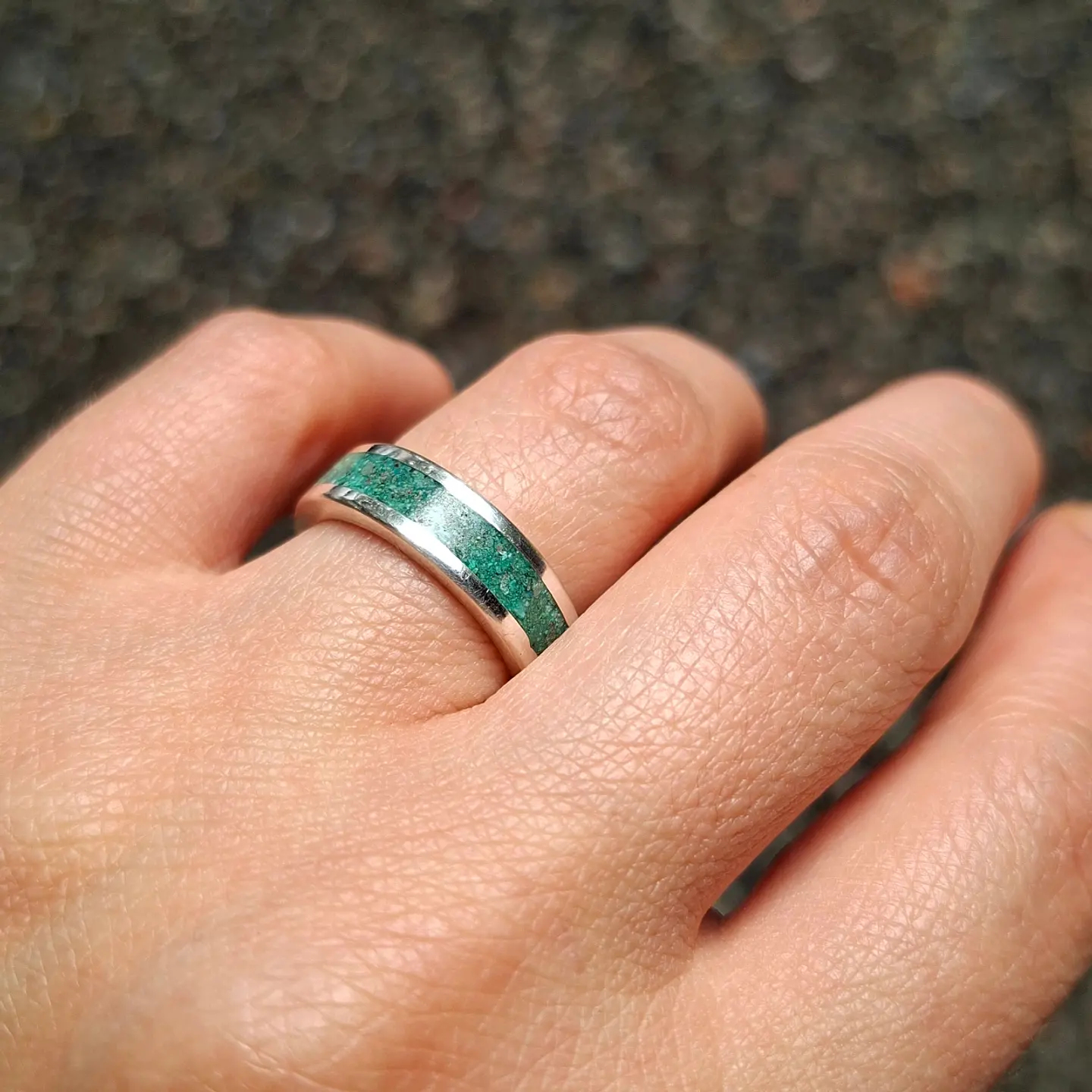 Anillo de plata y crisocola 3