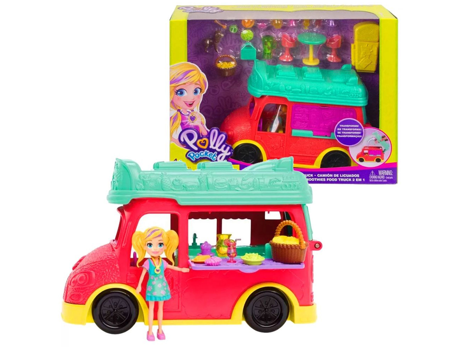 Muñeca Polly Pocket Pack Camión de Licuados Food Truck