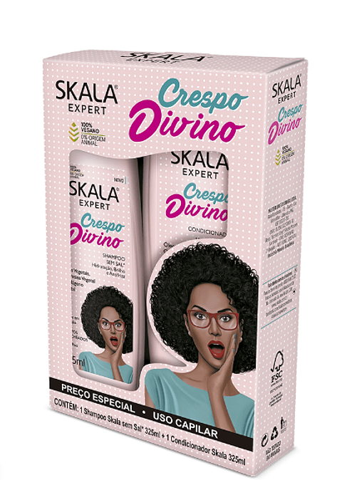Skala kit shampoo/acond crespo divino 650 ml. 