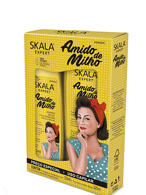 Skala kit shampoo/acond amido de milho 650 ml. -