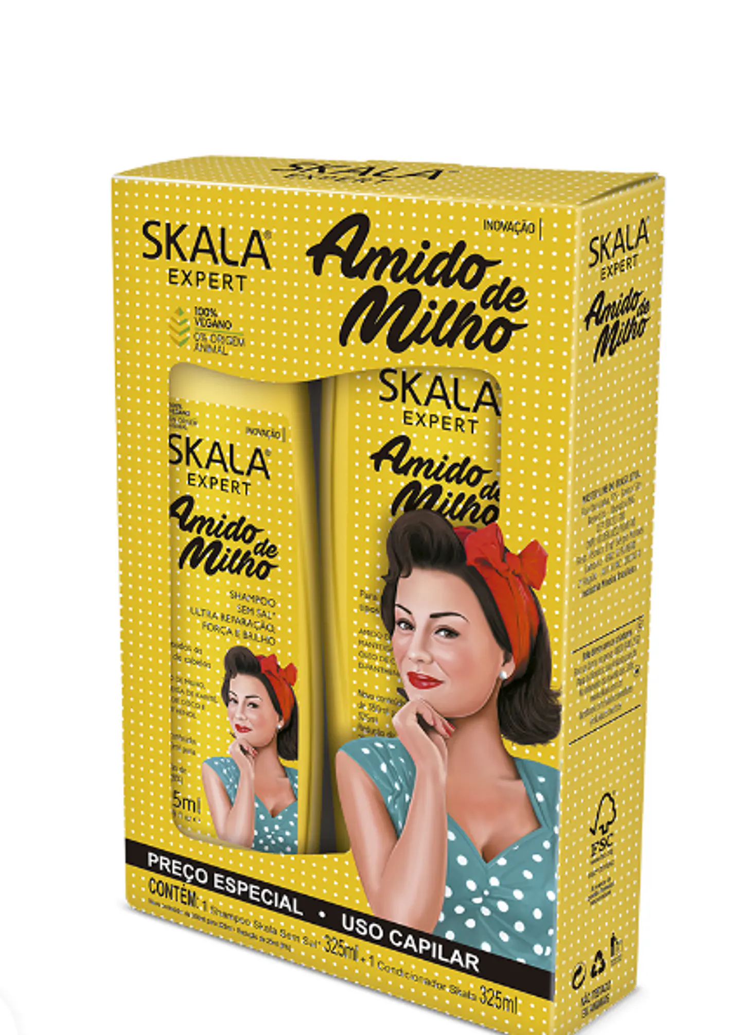 Skala kit shampoo/acond amido de milho 650 ml. - 1