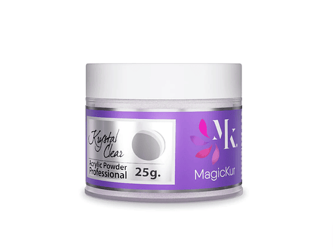 POLVO ACRÍLICO KRYSTAL CLEAR 25G MAGICKUR TRANSPARENTE 