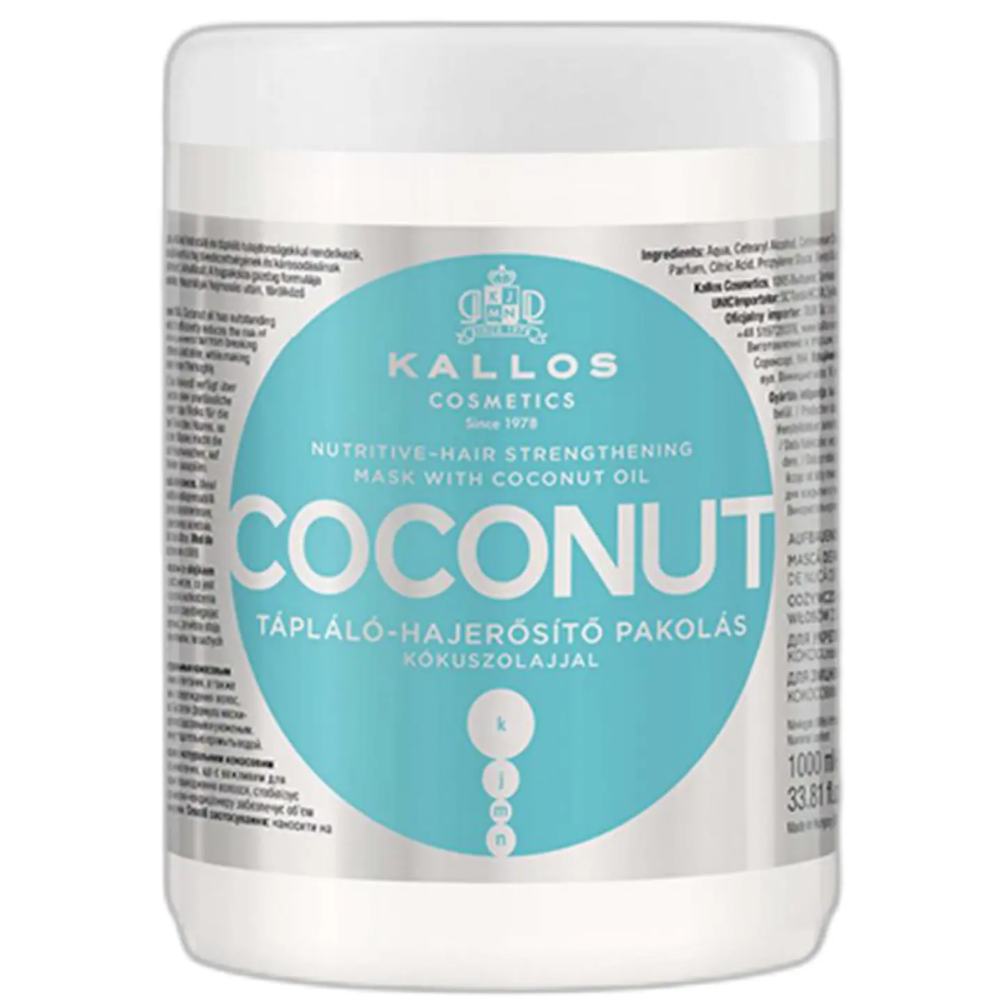 KALLOS COCONUT CONTROL CAÍDA HAIR MASK 1000ML  1