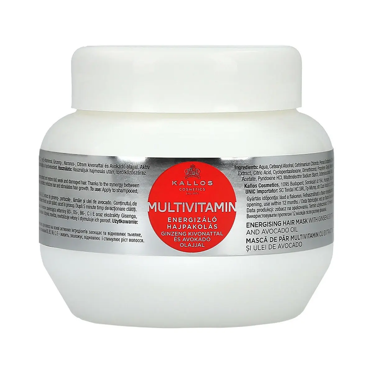 Kallos Multivitamin Energising Shampoo – 1000 Ml, Mit Avocadoöl & Ginseng Für Geschwächtes Haar