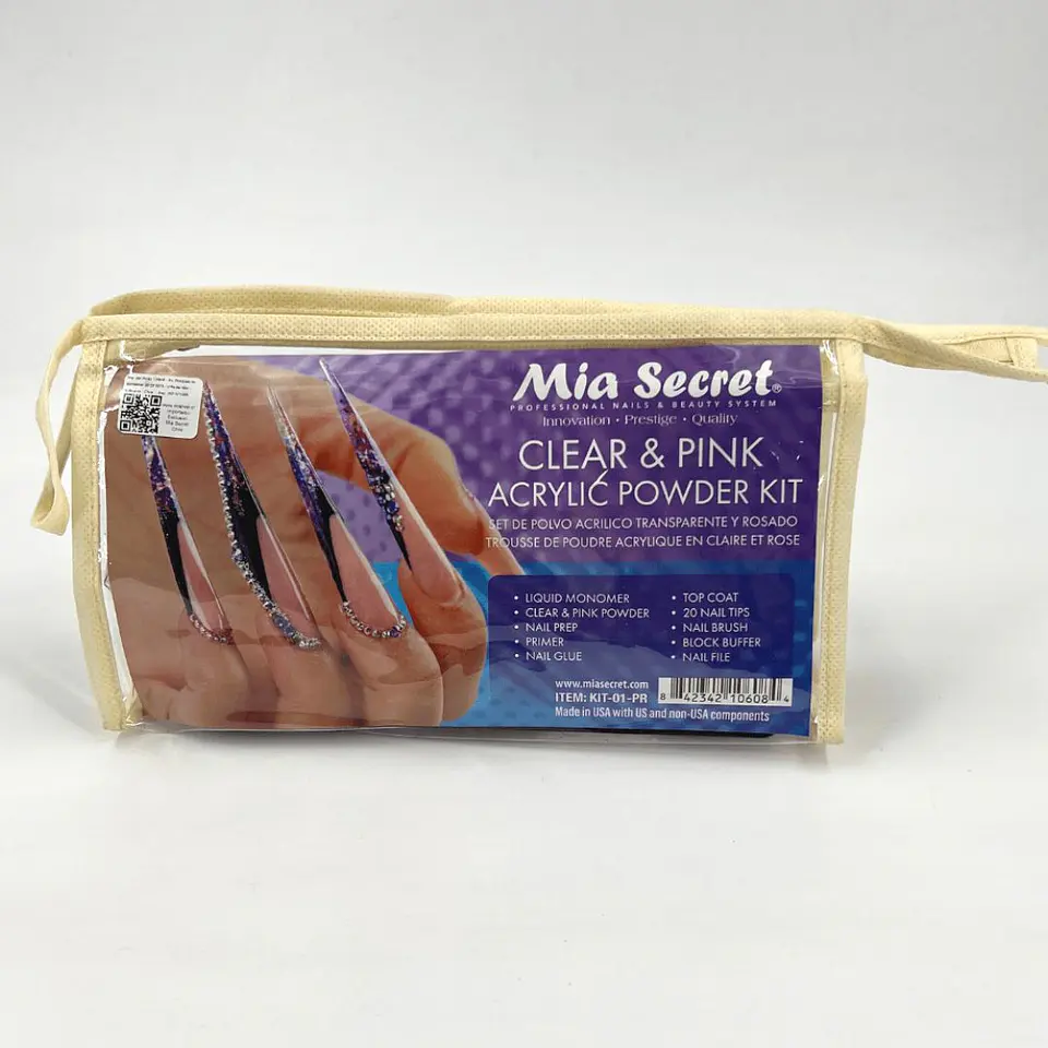 MIA SECRET KIT ACRYLIC POWDER CLEAR & PINK  2