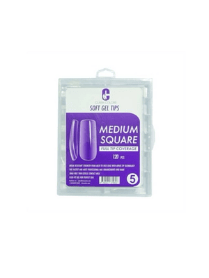 CLARA COLORS TIPS SOFT GEL 120 UNID MEDIUM SQUARE 