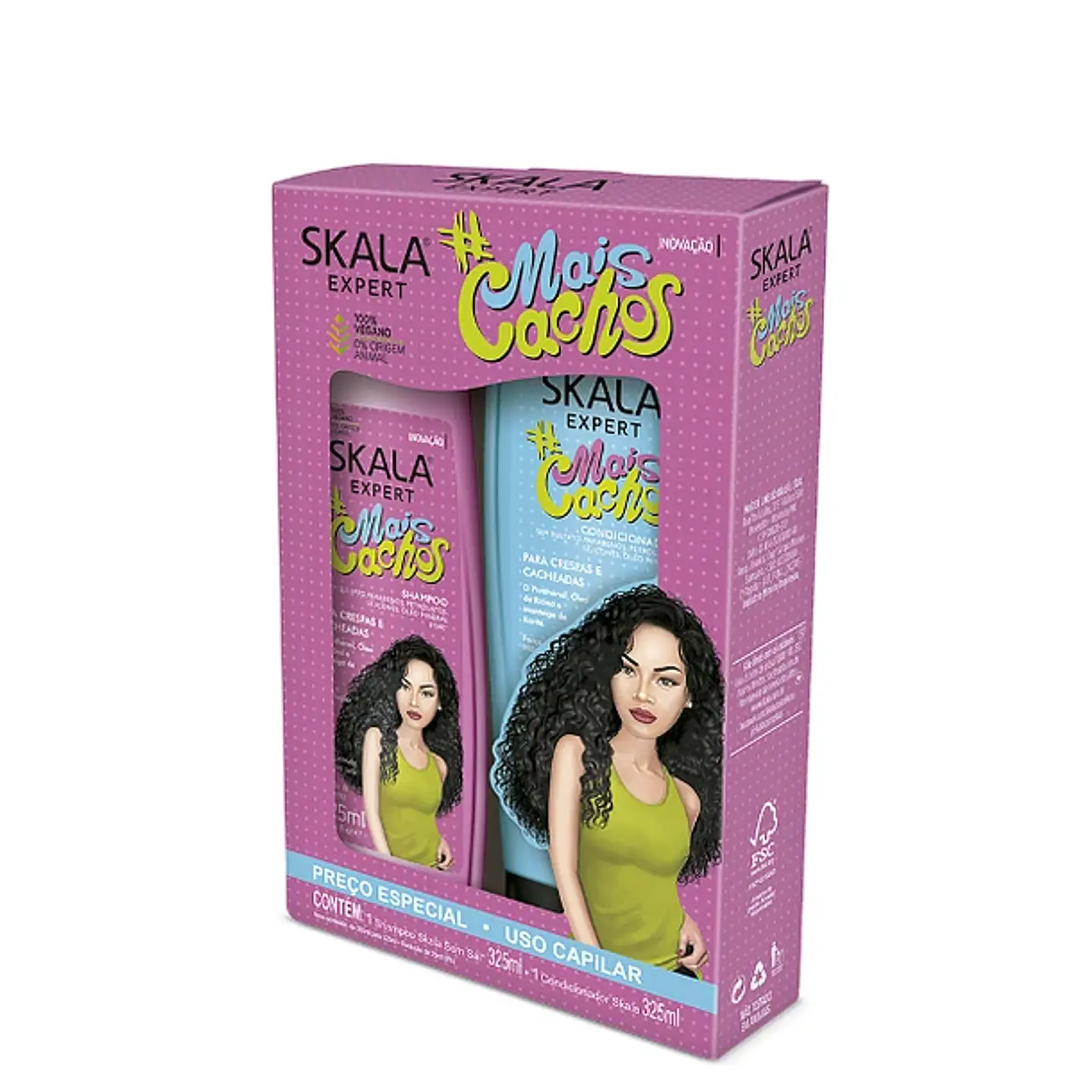 SKALA KIT SHAMPOO/ACOND MAIS CACHOS 650 ML  1