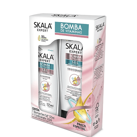 SKALA KIT SHAMPOO/ACOND BOMBA VITAMINAS 650 ML 