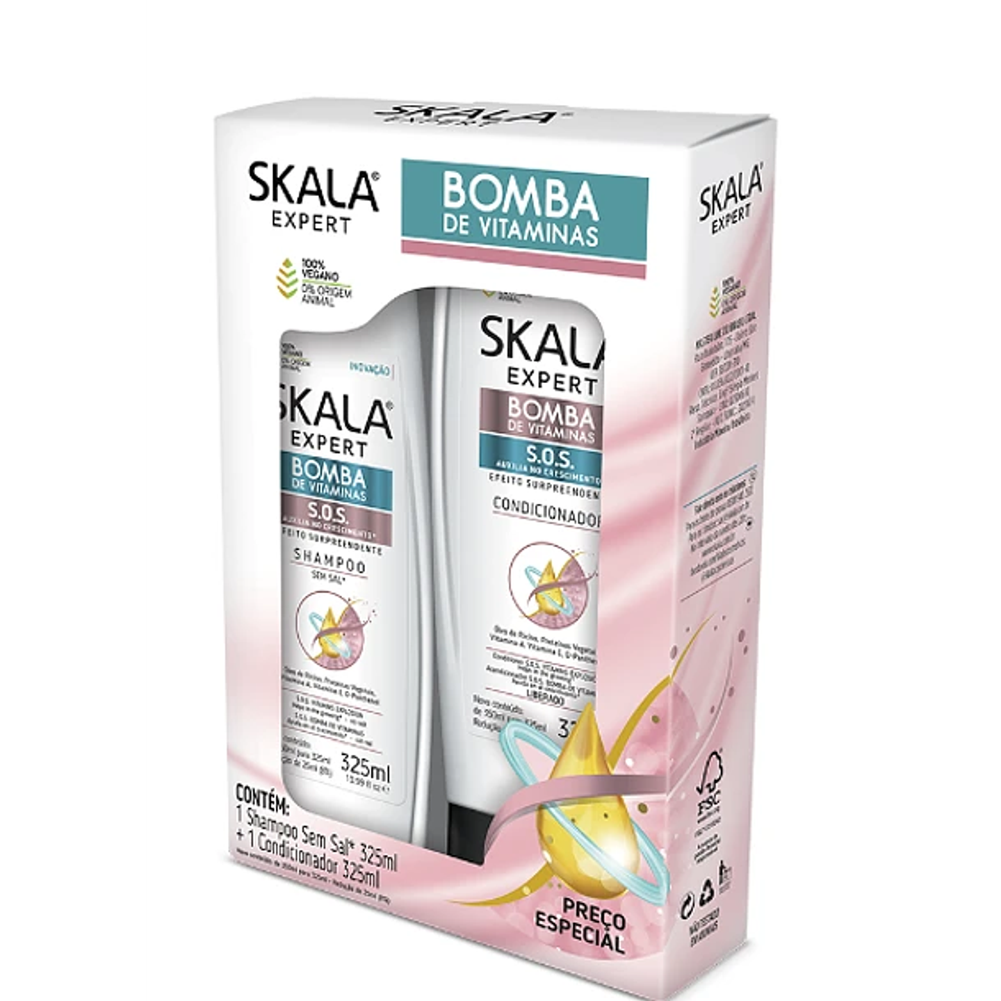 SKALA KIT SHAMPOO/ACOND BOMBA VITAMINAS 650 ML  1