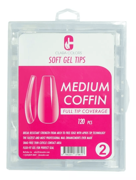CLARA COLORS TIPS MEDIUM COFFIN 120 UNIDADES 