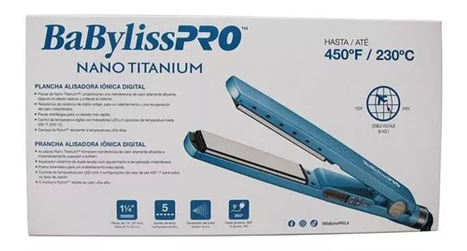 BABYLISSPRO PLANCHA NANO TITANIUM BNT4091  1