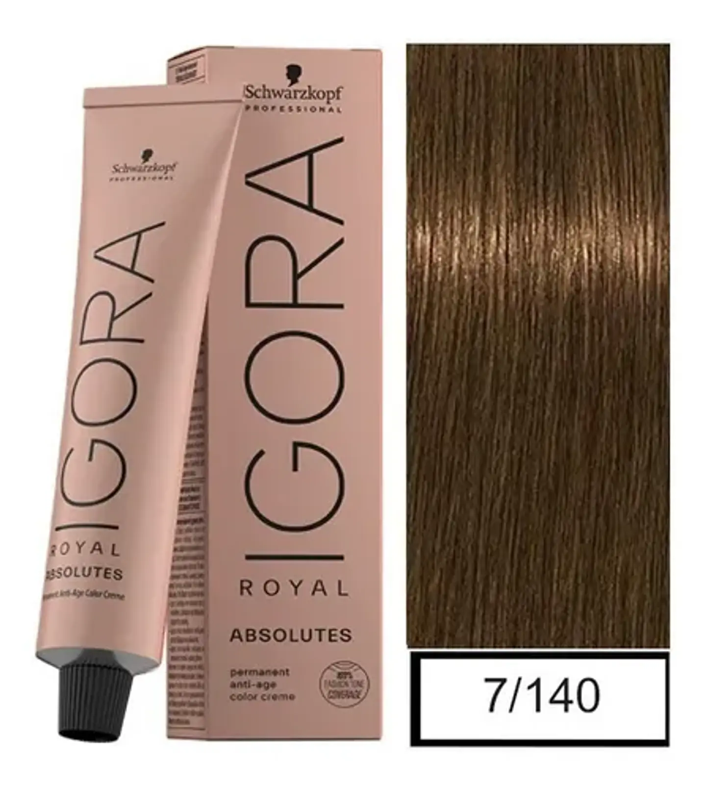 IGORA ROYAL ABSOLUTES 7-140 60ML RUBIO MEDIO CENIZA  BEIGE NATURAL  1