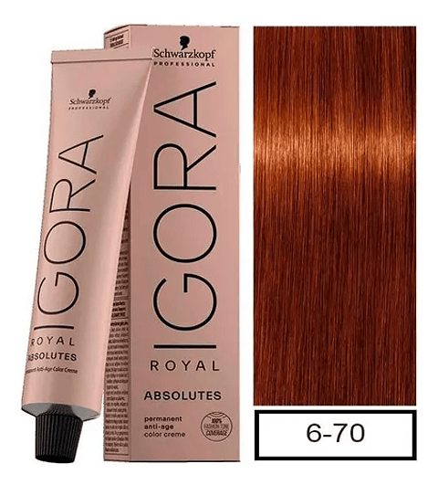 IGORA ROYAL ABSOLUTES 6-70 RUBIO OSCURO COBRIZO NATURAL 60ML 