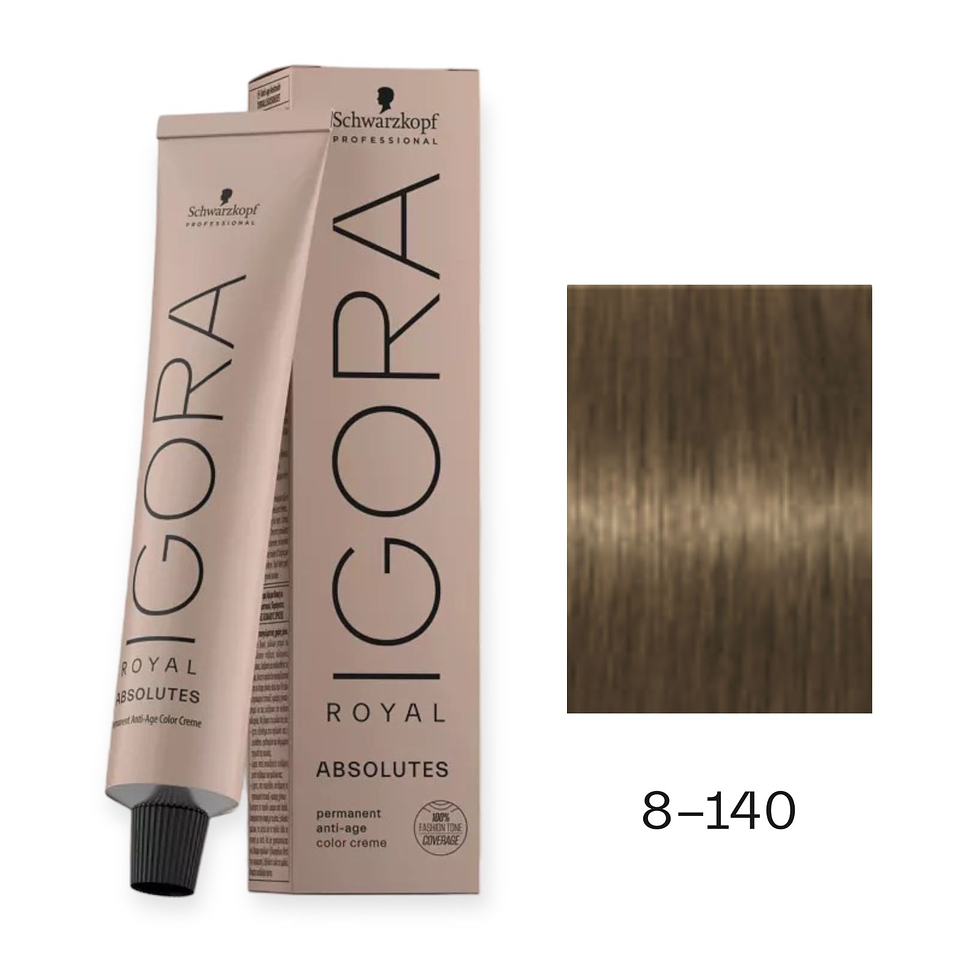 IGORA 60ML RUBIO CLARO CENIZA BEIGE NATU. 8-140  1