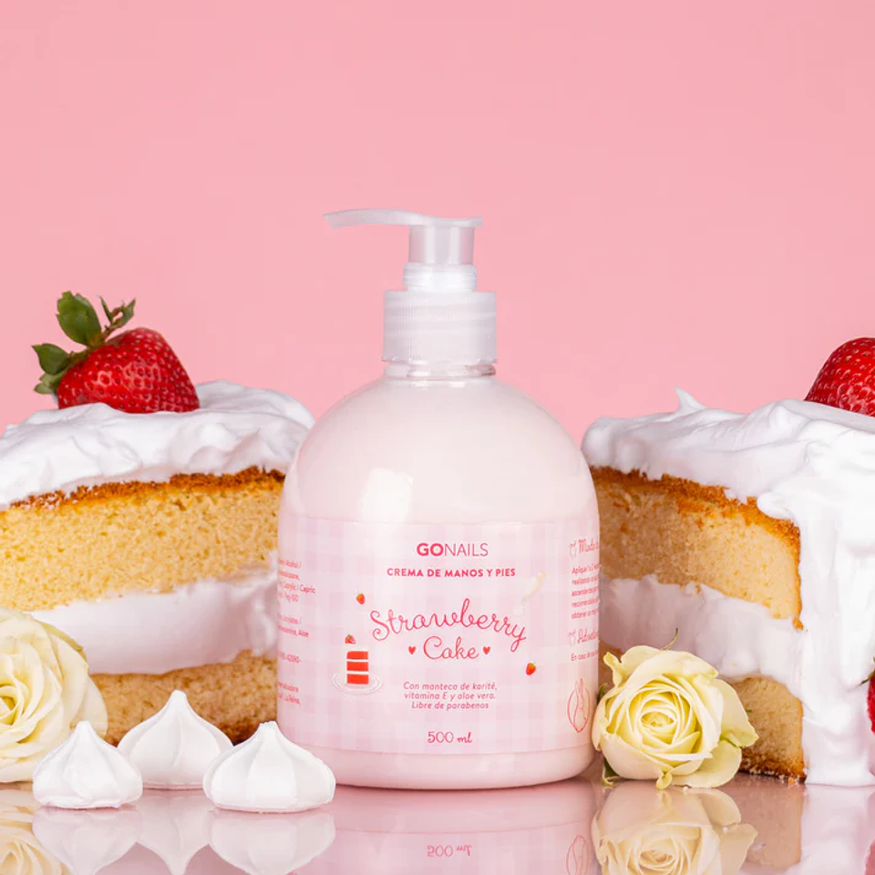 GONAILS CREMA DE MANOS Y PIES STRAWBERRY CAKE 500ML  1