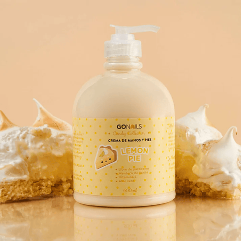 GONAILS CREMA DE MANOS Y PIES LEMON PIE 500ML 