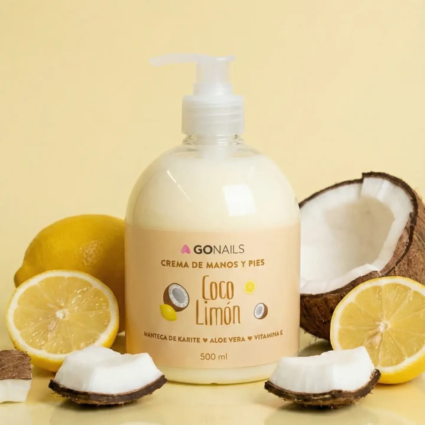 GONAILS CREMA PARA MANOS Y PIES COCO LIMON 500ML  1