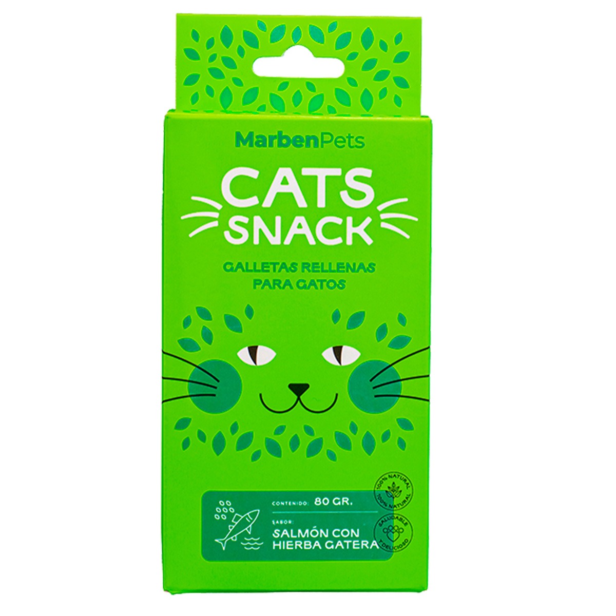 Cats Snack Galletas Rellenas con Salmón y Hierba gatera