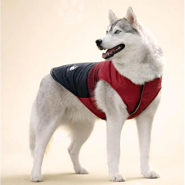 Chaqueta Cuadros Roja Y Gris 