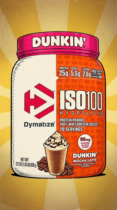 Dymatize ISO 100 hidrolized 1.34 libras Dunkin mocha latte
