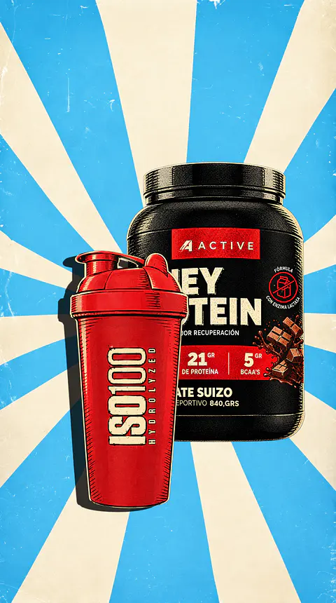 4ctive whey protein 840 gr chocolate suizo + shaker 700 ml