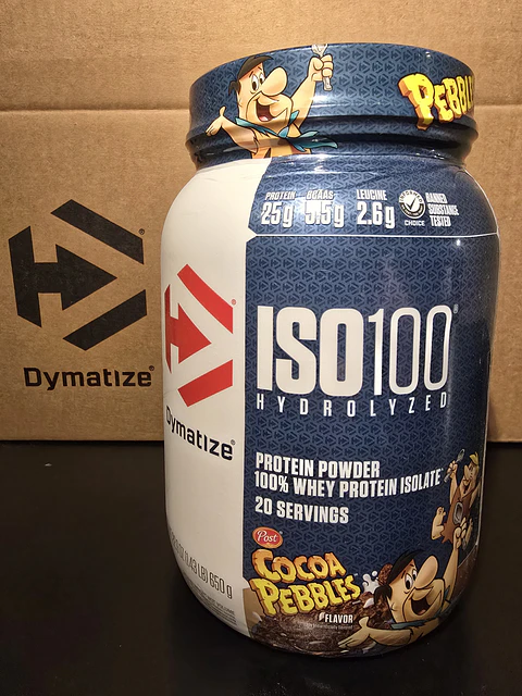 Dymatize ISO 100 hidrolizada 1.4 libras cocoa pebbles