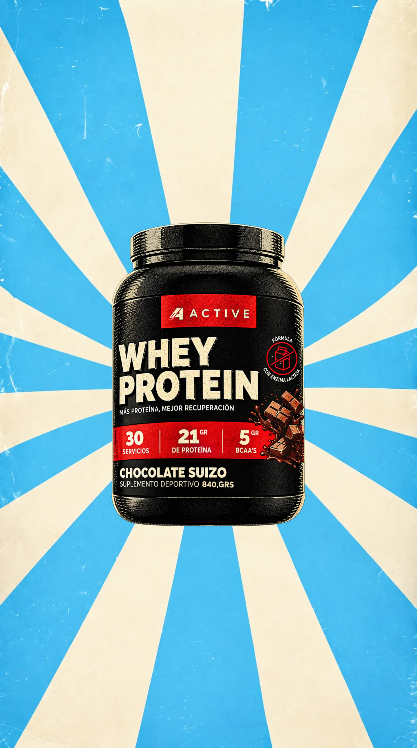 4ctive whey protein 840 gr chocolate suizo 1