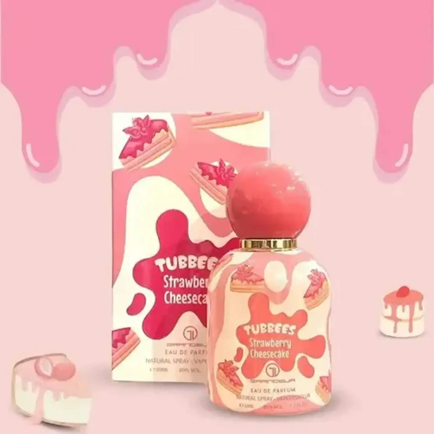 Perfume Árabe Grandeur Tubbees Strawberry Cheesecake Eau De Parfum 50ml 7