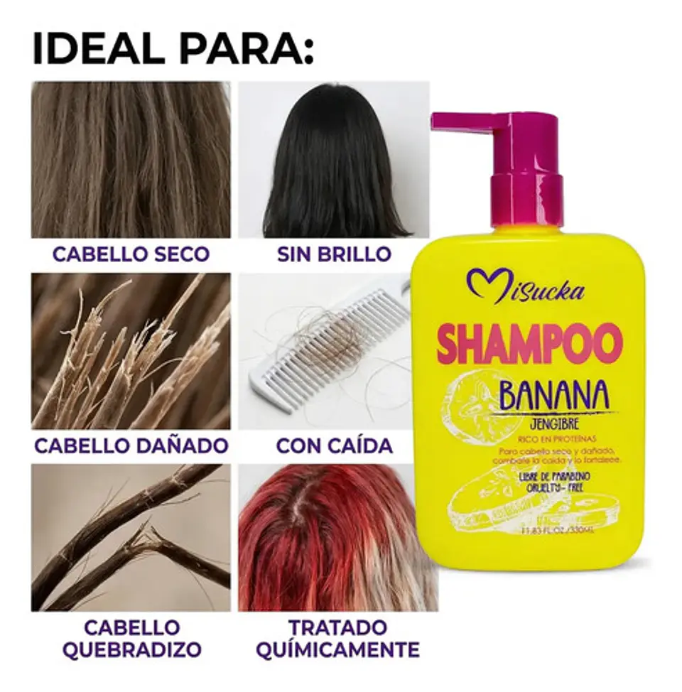 Shampoo Banana Jengibre Misucka 350 Ml 4
