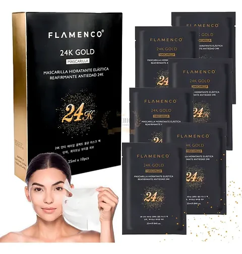 Pack 10 Mascarillas Faciales Mascarillas Hidratantes Oro 24k