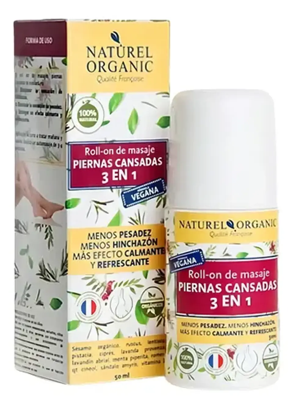Roll On Masaje Piernas Cansadas 3 En 1 Naturel Organic 1