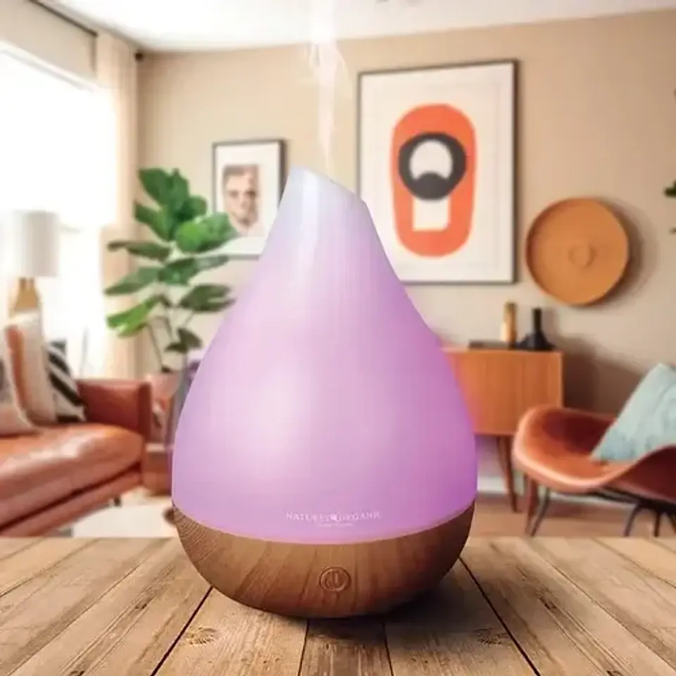 Difusor Aromaterapia Humidificador De Aire Mystic + Esencia Blanco Naturel Organic 2