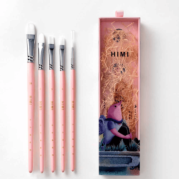 HIMI LITTLE BIRD SET DE 5 PINCELES PINK  4