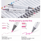 OHUHU 48 MARCADORES DE ALCOHOL PASTEL + 1 BLENDER PINCEL&FINA 4