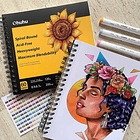 OHUHU BLOCK PARA MARCADORES CON ANILLADO EN ESPIRAL  (25.4 X19.3CM, 60 H) 6