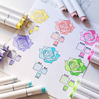 OHUHU 48 MARCADORES NUEVOS COLORES PASTEL FLORECIENTES PINCEL&BISELADA 7