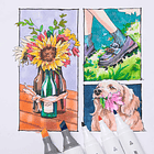 OHUHU 24 MARCADORES COLORES DE ALCOHOL + 1 BLENDER FINA&BISELADA DELGADO 3