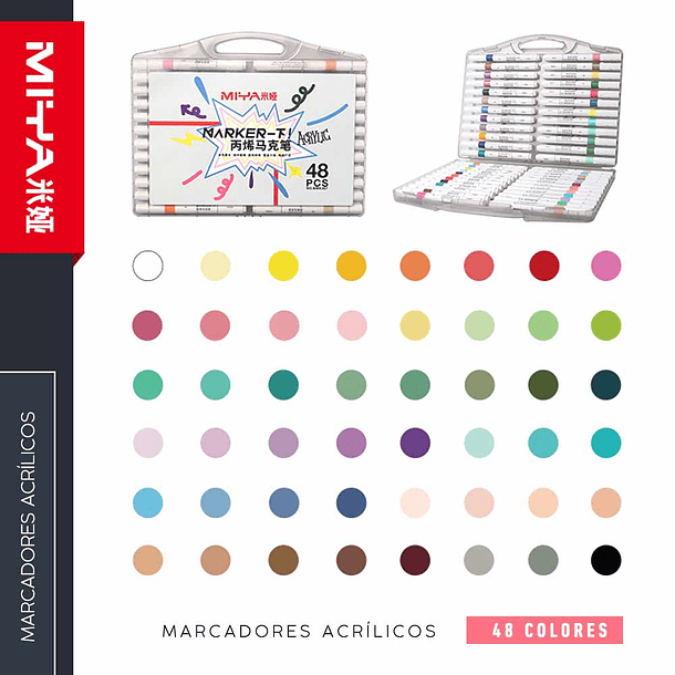 MIYA SET ACRILICOS 48 COLORES  3