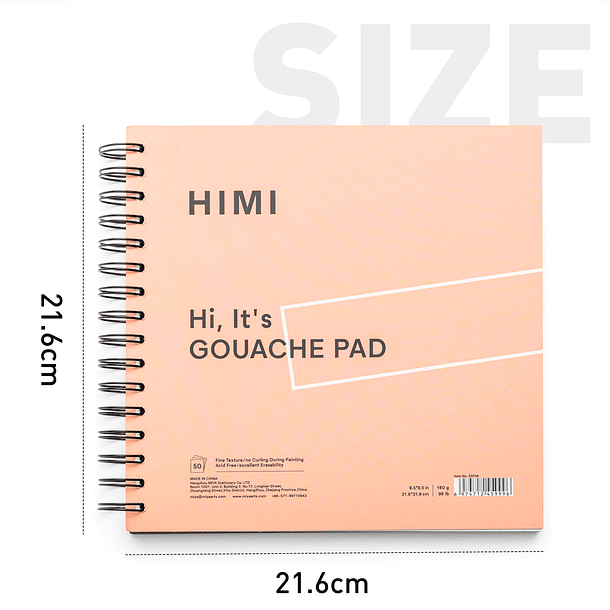 HIMI CUADERNO 8.5IN GOUCHE PAD 21.6*21.6CM-50PCS ROSADO-160G 5