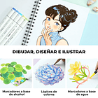 OHUHU BLOCK PARA MARCADORES CON ANILLADO EN ESPIRAL (25.4 X 19.3CM 60 HOJAS 150G) 6