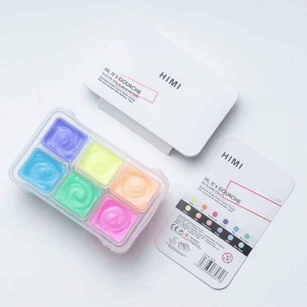 HIMI SET GOUACHE BRILLO EN LA OSCURIDAD 6 COLORES 23ML 3