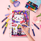 ARRTX MARCADORES DE ACCIÓN PINTURA ACRÍLICA 24 COLORES PUNTA DE PINCEL 5