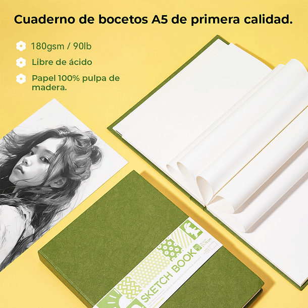 ARRTX CUADERNO DE BOCETOS A5 LIBRE DE ÁCIDO 300 G 3