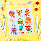 OHUHU 60 MARCADORES BASE ALCOHOL MINI PINCEL Y BISELADA FINA 7