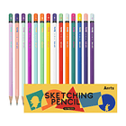 ARRTX JUEGO DE 14 LÁPICES DE DIBUJO PROFESIONALES (DESDE 4H HASTA 8B) 1