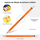 ARRTX JUEGO DE 14 LÁPICES DE DIBUJO PROFESIONALES (DESDE 4H HASTA 8B) 4