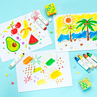 OHUHU STAMPER MARCADORES LAVABLES PARA NIÑOS 12 COLORES A BASE DE AGUA SELLO DE DOBLE PUNTA 8