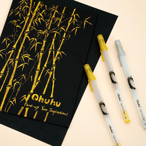 OHUHU GOLD SILVER WHITE GEL PENS 12 PACK 7