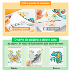 OHUHU LIBRO PARA COLOREAR DOBLE CARA ANIMALS & MANDALA 4